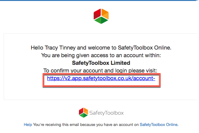 Confirming Your Account Safetytoolbox Online